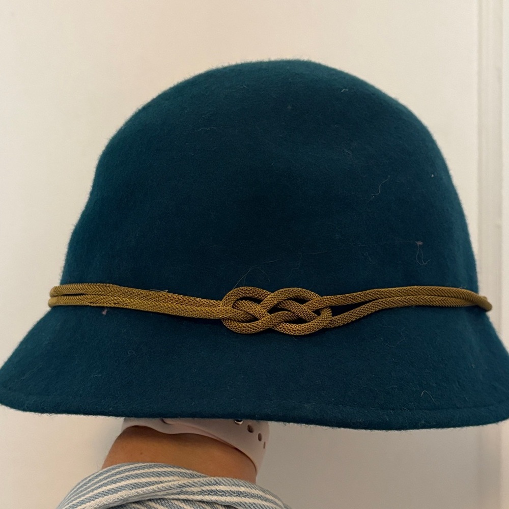 Kimchi Blue Teal Hat with Gold Detail